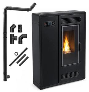 Stufa a pellet FLARE SLIM 6,4 kW WiFi, canalizzabile DGP, telecomando, fino a 80 m², profondità 24 cm
