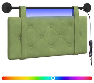 Testiera sospesa Con luce LED Verde chiaro Velluto