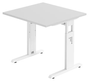 Bümö Scrivania Serie-O - Dimensioni: 80 x 80 cm, Decorazione: Grigio, Struttura: Bianco