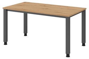 Scrivania bümö Serie Q - Finitura: rovere nodato, struttura: grafite, dimensioni: 140 x 80 cm