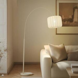 Lampada ad arco Helin Lindby, Crema / Ambra, Soggiorno / Sala da pranzo, Tessuto / Stoffa / Seta, Moderno, Lampada da terra