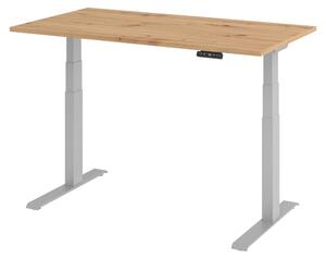 Scrivania elettrica bümö modello XDKB - Struttura: argento, finitura: rovere nodato, dimensioni: 140 x 80 cm