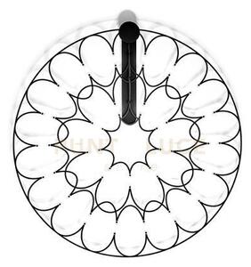 Lafra applique a parete media nera 2700k 2150lm 27w d.70cm