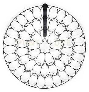 Lafra applique a parete grande nero d.95cm a led 2700k 4300lm 54w