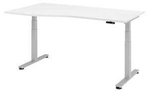 Scrivania elettrica bümö XDSM - Finitura: bianco, struttura: argento, dimensioni: 180 x 100 cm