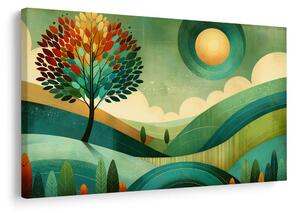 Quadro su tela – Albero della vita nel paesaggio
