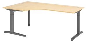 Scrivania bümö serie XB - Decorazione: acero, struttura: grafite, dimensioni: scrivania angolare 200 x 120 cm