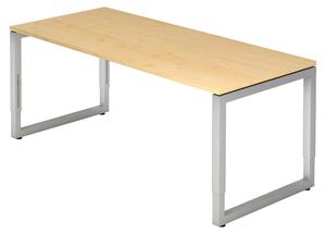Bümö Scrivania Serie-R - Decorazione: acero, struttura: argento, dimensioni: 180 x 80 cm