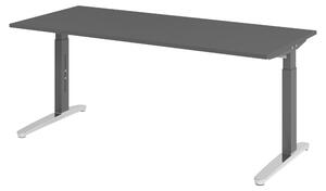 Scrivania bümö Serie XB - Decorazione: grafite, dimensioni: 180 x 80 cm, struttura: grafite/alluminio lucido