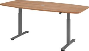 Tavolo da conferenza bümö elettrico XMST22 - struttura: grafite, decoro: noce