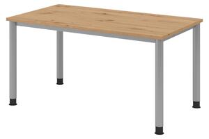 Scrivania bümö Serie H - Struttura: argento, finitura: rovere nodato, dimensioni: 140 x 80 cm