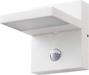 Lucande LED lampada da parete per esterni Silvan, bianco, sensore, IP54, 16cm