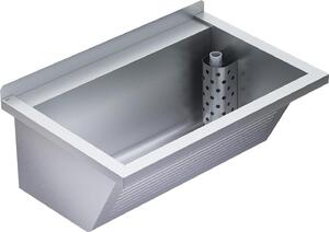 KWC AR lavabo, SIRIUS, acciaio inox, 750x354x500 mm, scarico a destra