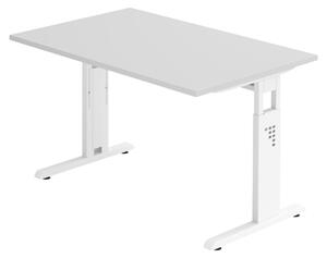 Bümö Scrivania Serie-O - Dimensioni: 120 x 80 cm, Decorazione: Grigio, Struttura: Bianco