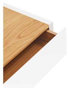 Comodino bianco con piano effetto rovere da parete Arista – Teulat