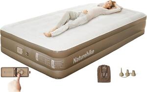 Materasso gonfiabile per 1 persona, autogonfiante con pompa a batteria - Letto gonfiabile 190x100x38 cm per campeggio e uso domestico, leggero, confortevole e facile da gonfiare