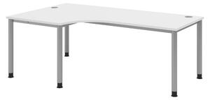 Scrivania bümö Serie H - Finitura: bianco, struttura: argento, dimensioni: scrivania angolare 200 x 120 cm