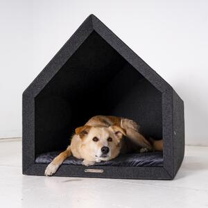 PetHome 2.0 - Cuccia per cani con area di riposo, a prova di morso, insonorizzata, ecologica, taglia M, materasso grigio scuro e grafite