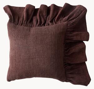 Cuscino in cotone con volant Chestnut
