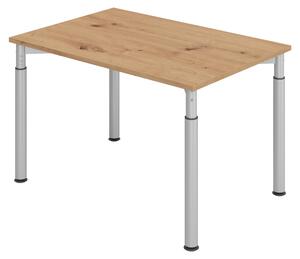 Bümö Scrivania Serie-Y - Struttura: argento, decorazione: rovere nodoso, dimensioni: 120 x 80 cm