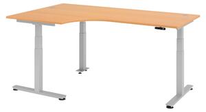 Scrivania elettrica bümö XDSM - Struttura: argento, finitura: faggio, dimensioni: scrivania angolare 200 x 120 cm