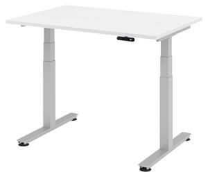 Scrivania elettrica bümö XDSM - Finitura: bianco, struttura: argento, dimensioni: 120 x 80 cm