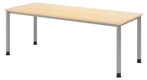 Scrivania bümö Serie H - Finitura: acero, struttura: argento, dimensioni: 200 x 80 cm
