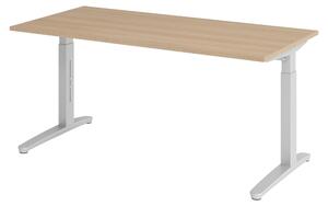 Bümö Scrivania Serie-XB - Struttura: argento, dimensioni: 160 x 80 cm, finitura: rovere