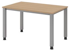 Scrivania bümö Serie Q - Struttura: argento, Dimensioni: 120 x 80 cm, Finitura: rovere