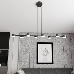 Faretto da soffitto Megara, lunghezza 100 cm, metallo, a 8 luci. Megara EMIBIG LIGHTING, dimmerabile, Nero, Soggiorno / Sala da pranzo, Metallo, Moderno, Faretto alogeno
