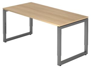 Bümö Scrivania Serie-R - Dimensioni: 160 x 80 cm, struttura: grafite, decorazione: rovere