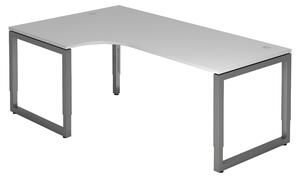 Bümö Scrivania Serie-R - Struttura: grafite, decorazione: grigio, dimensioni: scrivania angolare 200 x 120 cm