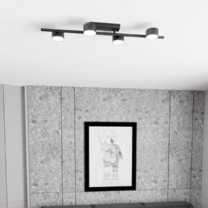 Faretto da soffitto Bet, lunghezza 80 cm, nero, metallo, a 4 luci. Bet EMIBIG LIGHTING, dimmerabile, Nero, Soggiorno / Sala da pranzo, Metallo, Moderno, Faretto alogeno