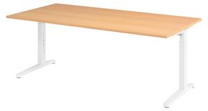 Scrivania bümö Serie XB - Finitura: faggio, dimensioni: 200 x 100 cm, struttura: bianco