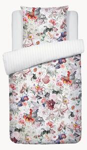 Set lenzuola in raso di cotone Fleurs Éclatantes, varie misure