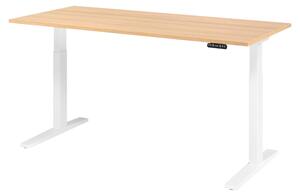 Scrivania elettrica bümö XMKA - Dimensioni: 180 x 80 cm, struttura: bianca, decorazione: rovere