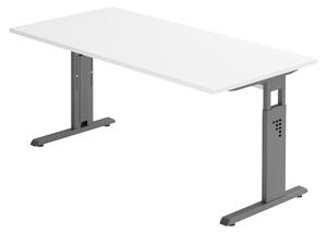 Bümö Scrivania Serie-O - Decorazione: bianco, dimensioni: 160 x 80 cm, struttura: grafite
