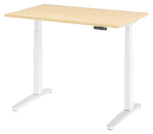 Scrivania elettrica bümö XBHM - Decorazione: acero, dimensioni: 120 x 80 cm, telaio: bianco/alluminio lucido