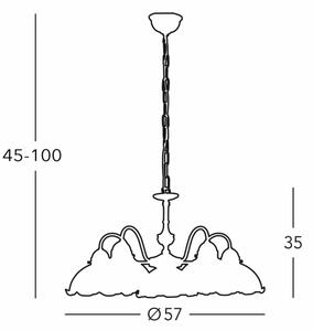 Kolarz 731.85.100 - Lampadario a sospensione con catena NONNA 5xE27/75W/230V cervo verde