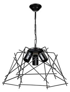 Lampada a sospensione Tena luci in metallo nero asimmetrico