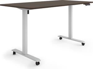 ESMART Germany ETX-121GE 160x80cm Decorazione ebano Scrivania ergonomica in piedi/seduta su rotelle Regolabile elettricamente in altezza in modo continuo 78,5-128,5cm 3x memoria Ricordo attività Soft-Start/Stop