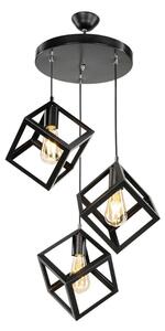 Lampada a sospensione Agatha 3 cubi nero