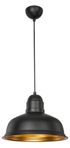 Lampada a sospensione Kumbet metallo nero interno oro