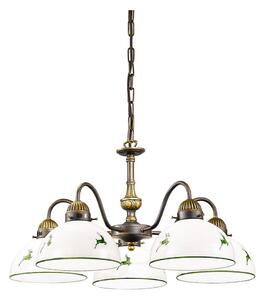 Kolarz 731.85.100 - Lampadario a sospensione con catena NONNA 5xE27/75W/230V cervo verde