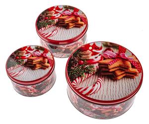 Set di contenitori per alimenti in metallo per i dolci 3 pz Christmas – Dakls