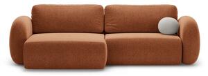 Divano angolare color mattone allungabile/con contenitore con rivestimento in ciniglia Tonale – Cosmopolitan Design