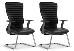 Set 2 Sedie da Ufficio Visitatori 67x52x110 cm Arya nero