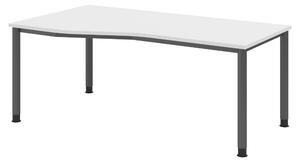 Scrivania bümö Serie H - Finitura: bianco, struttura: grafite, dimensioni: 180 x 100 cm