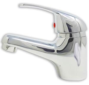 Rubinetto per lavabo cromato con una sola leva
