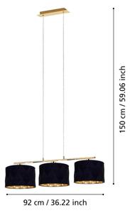 Eglo 39225 - Lampadario a sospensione con cavo DOLORITA 3xE27/60W/230V